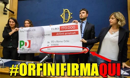 #OrfiniFirmaQui e restituisci 170.000 euro ai romani