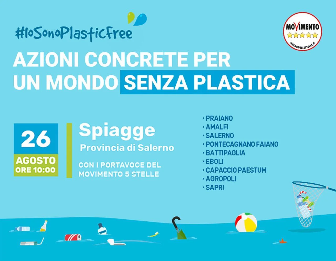 Domenica 26 portiamo nelle spiagge del salernitano la rivoluzione plastic free