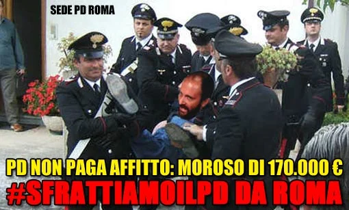 #SfrattiamoIlPd da Roma: è moroso