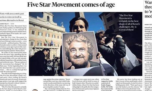 Financial Times: "Il Movimento 5 Stelle è maturo per il governo"