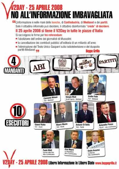 Informazione imbavagliata: 4 mandanti, 10 esecutori