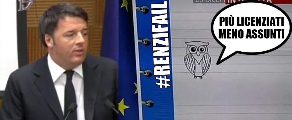 Più licenziamenti meno assunzioni #RenziFail