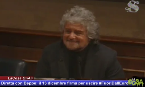 Conferenza Stampa con Beppe Grillo: il 13 dicembre firma per uscire #FuoriDallEuro!