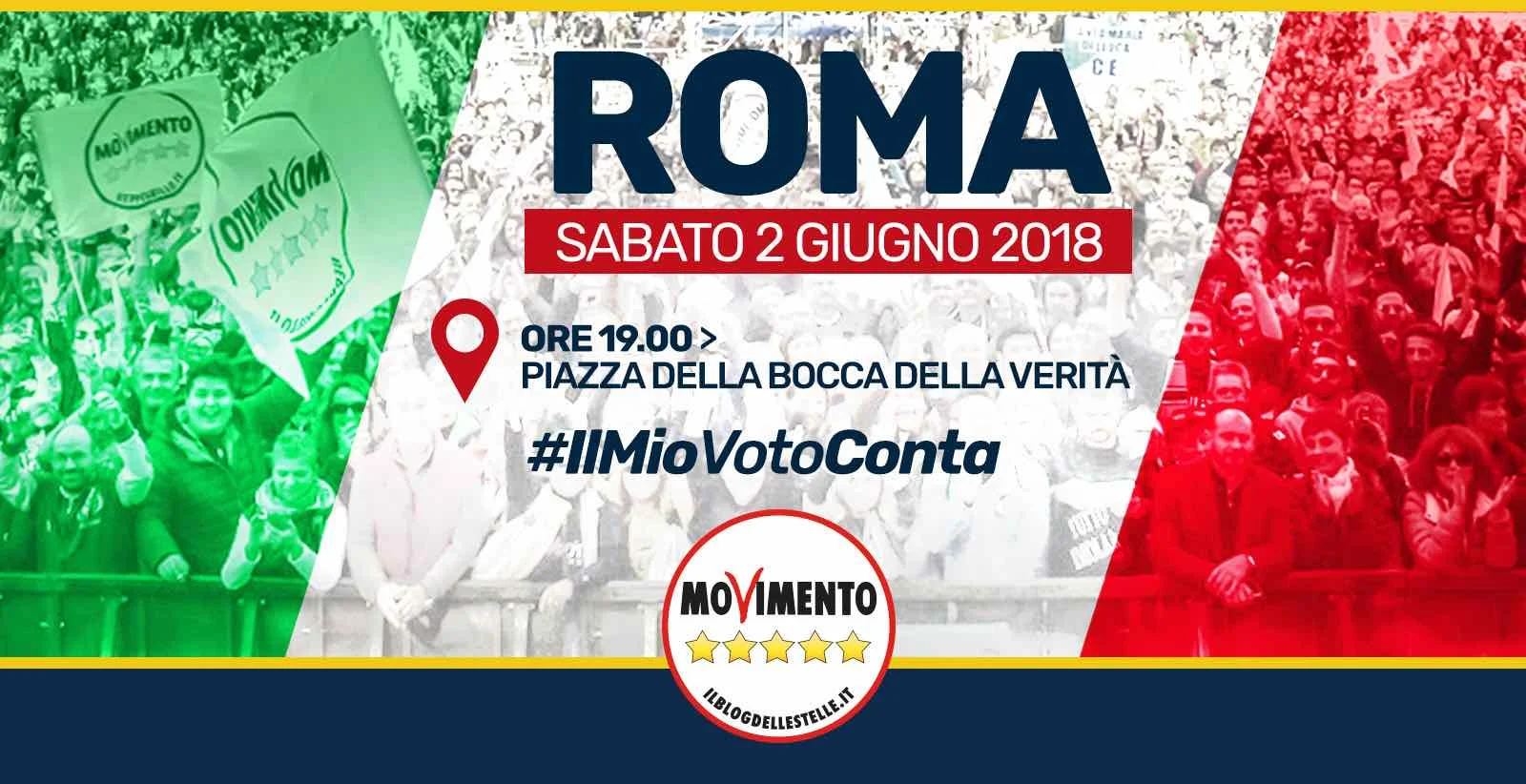 Il 2 giugno pacificamente a Roma in Piazza della Bocca della Verità: #IlMioVotoConta