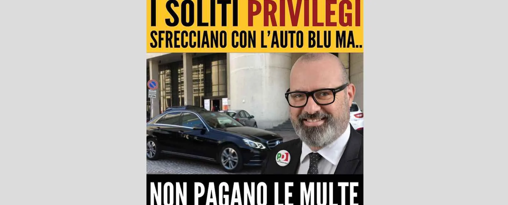 Sfrecciano con l'auto blu e poi si fanno cancellare le multe