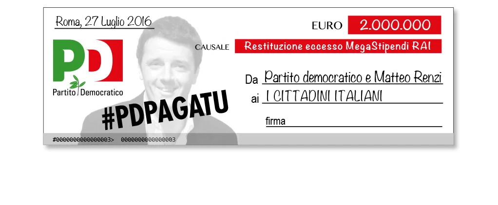 2.000.000 di euro di megastipendi RAI #PdPagaTu