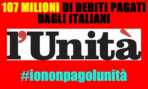 I debiti della sinistra li paghi tu #iononpagolunità