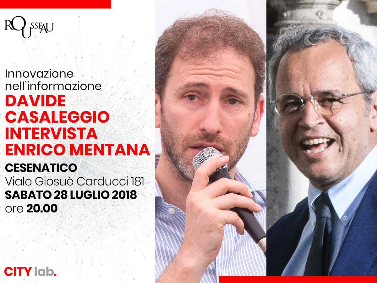 Innovazione nell'informazione: Casaleggio intervista Mentana a #RousseuCityLab a Cesenatico
