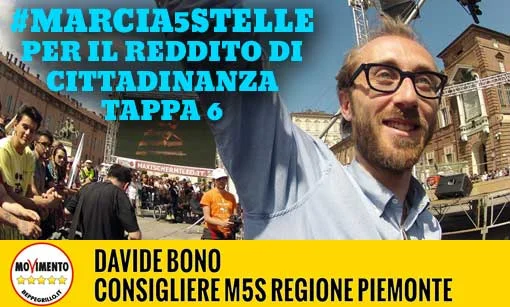 #Marcia5Stelle per il Reddito di Cittadinanza, sesta tappa: Torino