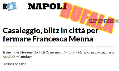 La bufala de La Repubblica su Casaleggio a Napoli