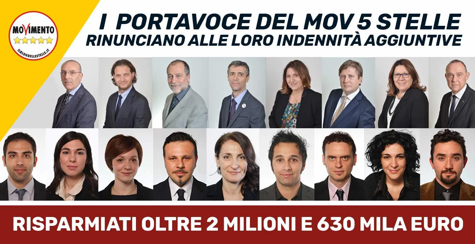 Commissioni, i portavoce del MoVimento rinunciano alle loro indennità e lasciano allo Stato 2,6 milioni di euro