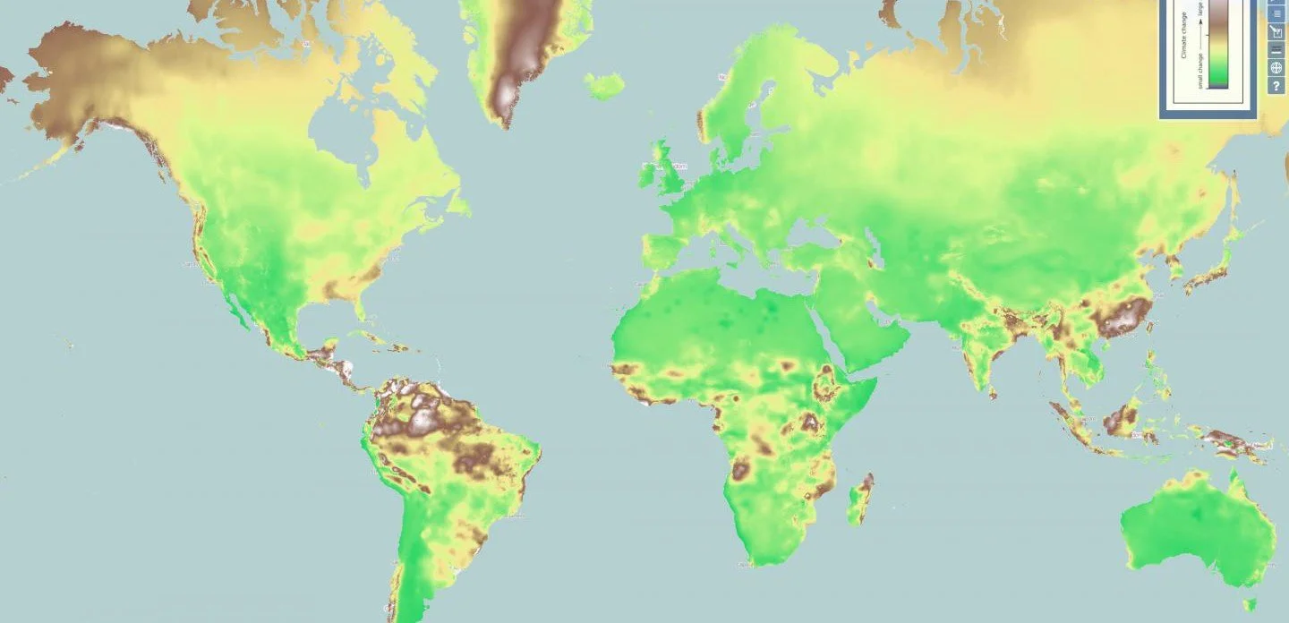 Una mappa interattiva mostra i cambiamenti climatici in tutto il mondo