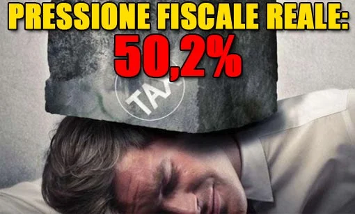 La pressione fiscale REALE è al 50,2% #TasseRecord