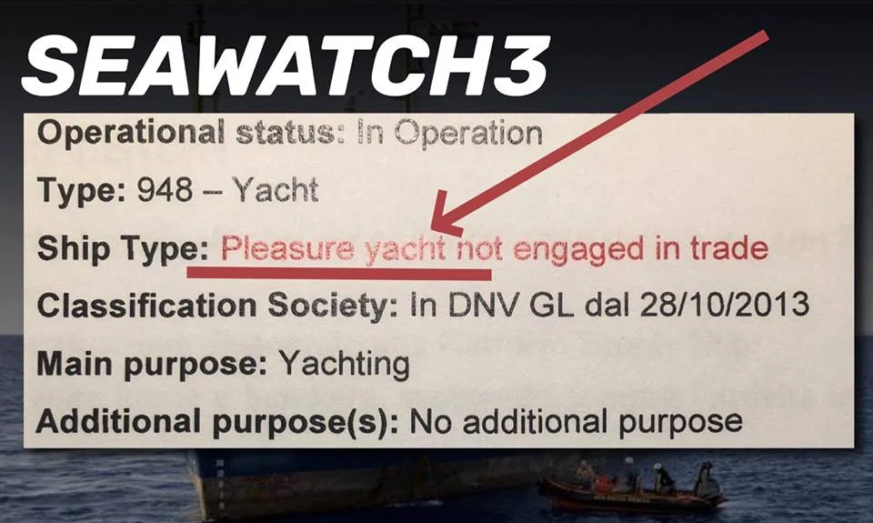 La SeaWatch3 è uno yacht di piacere