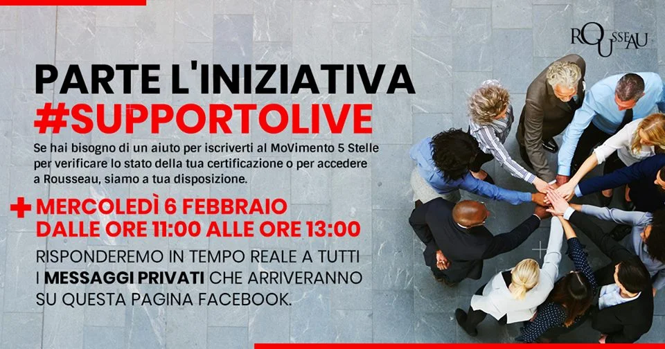 Ecco il Supporto Live per le iscrizioni al MoVimento 5 Stelle