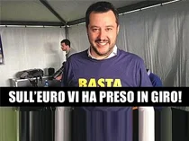 #SalviniBugiardo difende l'euro
