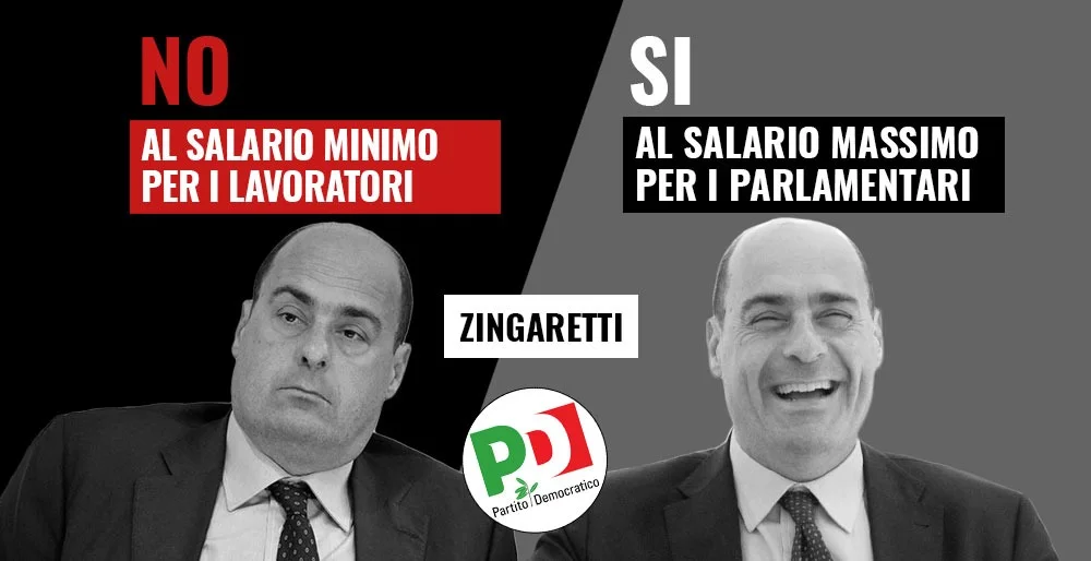 Ecco il “nuovo” Pd di Zingaretti: no al salario minimo per i lavoratori, sì al salario massimo per i parlamentari