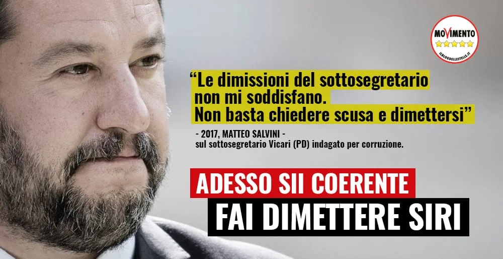Su Siri la Lega sia coerente e lo faccia dimettere