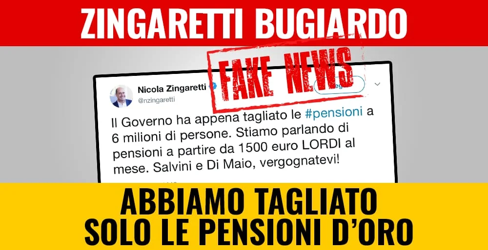 Ancora bufale sulle Pensioni. Tocca a Zingaretti coprirsi di ridicolo