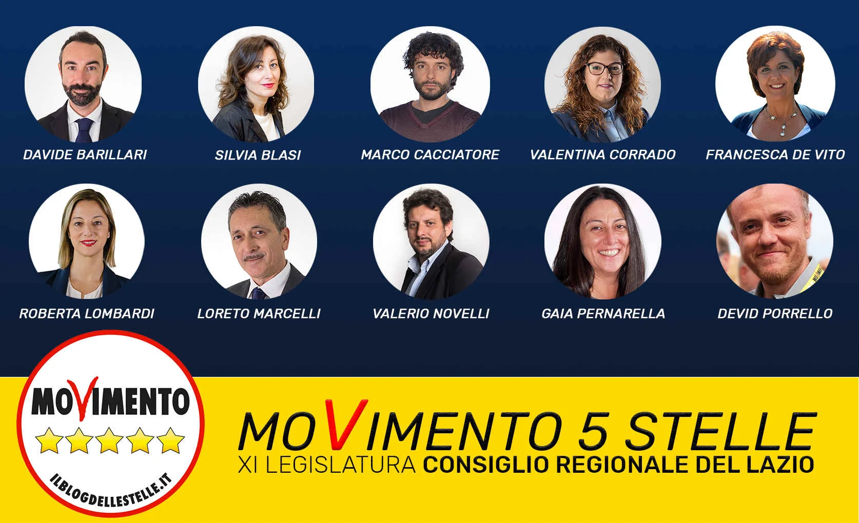 10 nuovi portavoce del MoVimento 5 Stelle in Regione Lazio