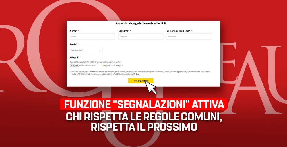 Funzione “Segnalazioni” attiva. Chi rispetta le regole comuni, rispetta il prossimo