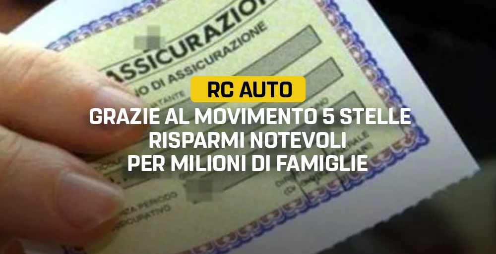 RC Auto, risparmi notevoli per milioni di famiglie grazie al MoVimento 5 Stelle