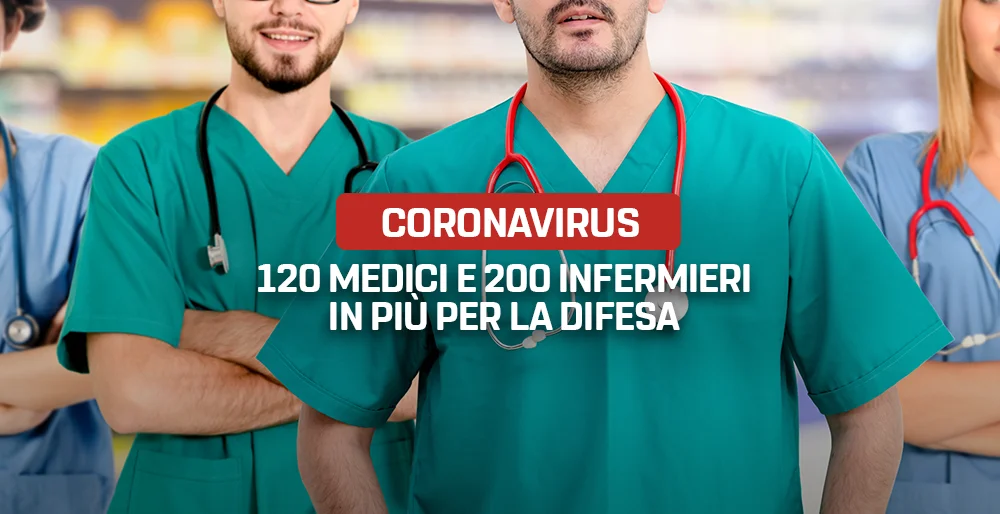 Coronavirus: 120 medici e 200 infermieri in più per la Difesa