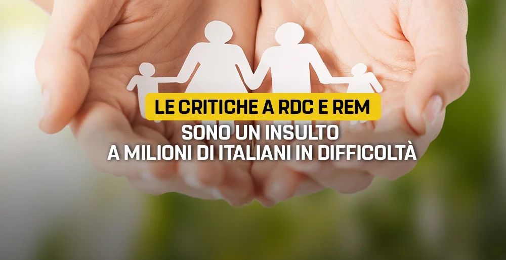 Le critiche a RDC e REM sono un insulto a milioni di italiani in difficoltà