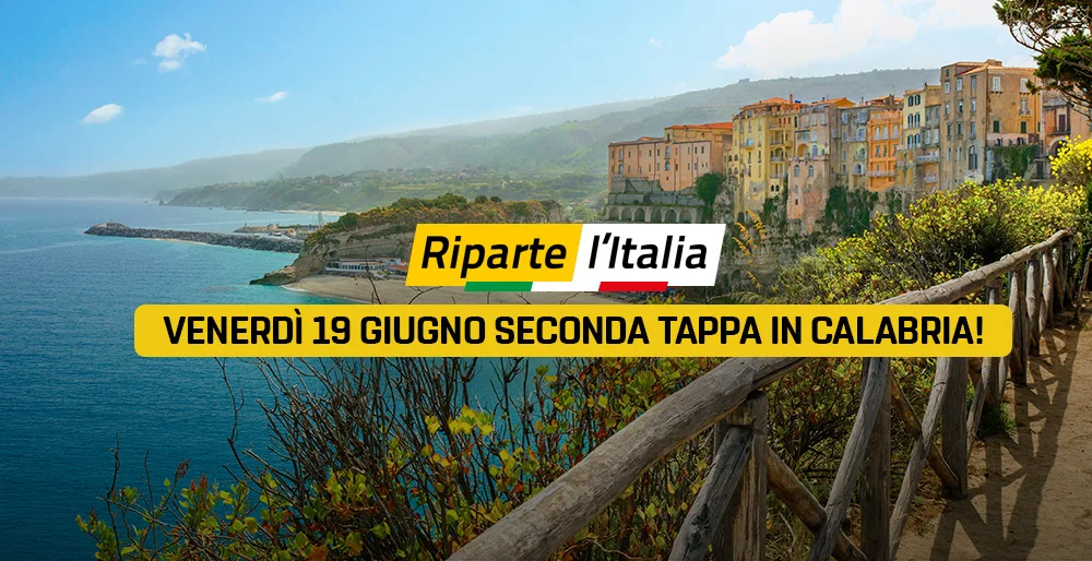 Riparte l'Italia, venerdì 19 giugno seconda tappa in Calabria!