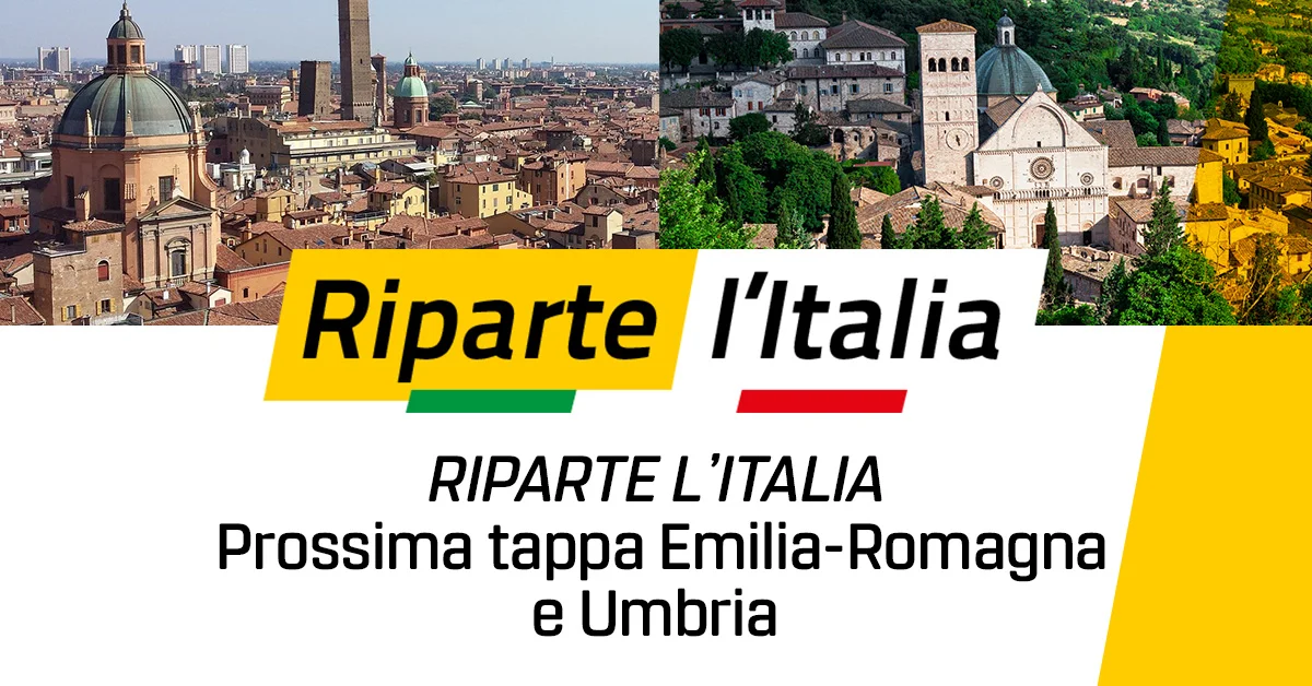 Riparte l'Italia, prossima tappa Emilia Romagna e Umbria