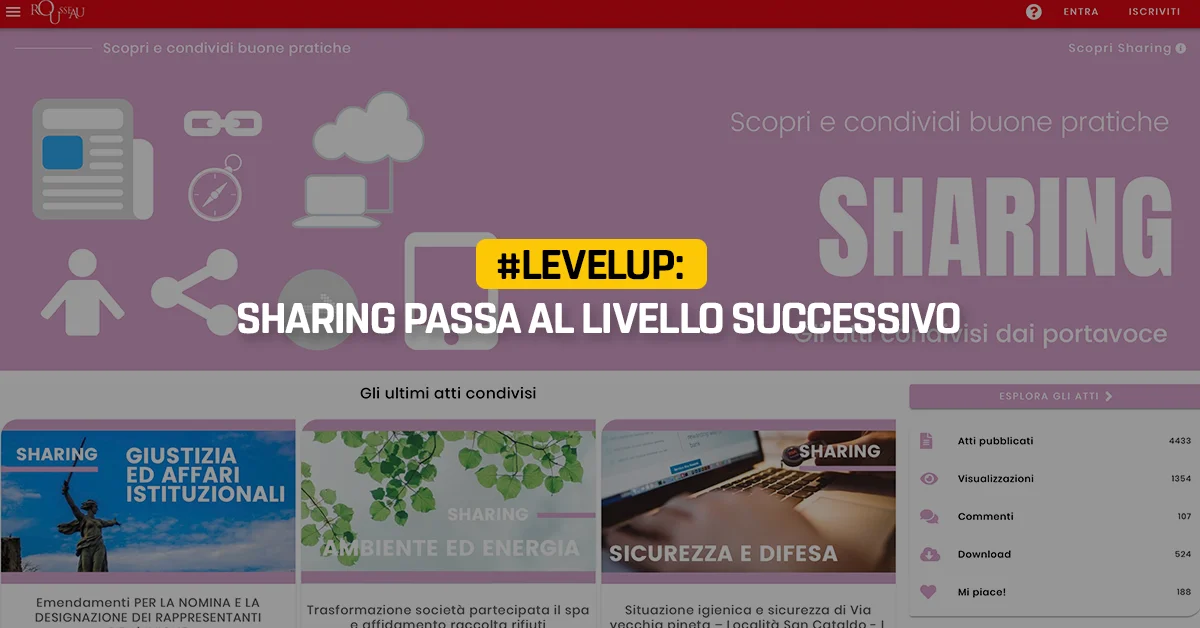 #LevelUp: Sharing passa al livello successivo