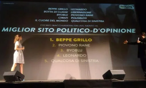 Beppegrillo.it miglior sito politico - d'opinione ai #MIA15