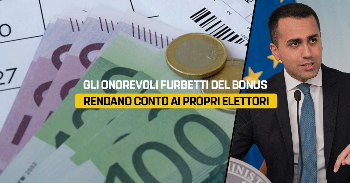 Gli onorevoli furbetti del bonus rendano conto ai propri elettori
