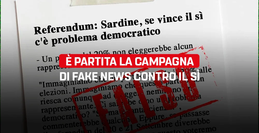 Referendum: è partita la campagna di fake news contro il sì