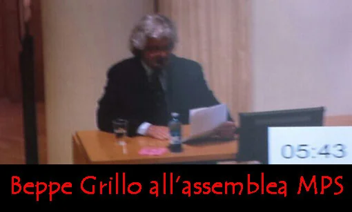 Beppe Grillo all'assemblea di MPS