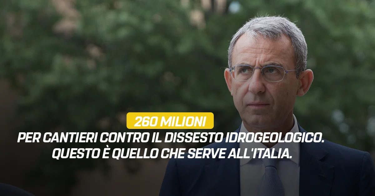 Oltre 260 milioni per cantieri contro il dissesto idrogeologico