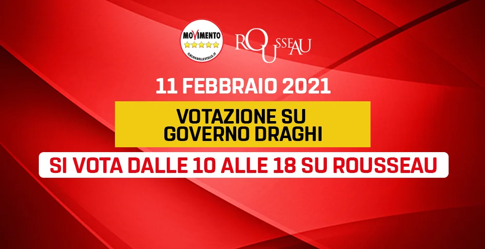 Oggi 11 febbraio votazione su Rousseau su Governo Draghi