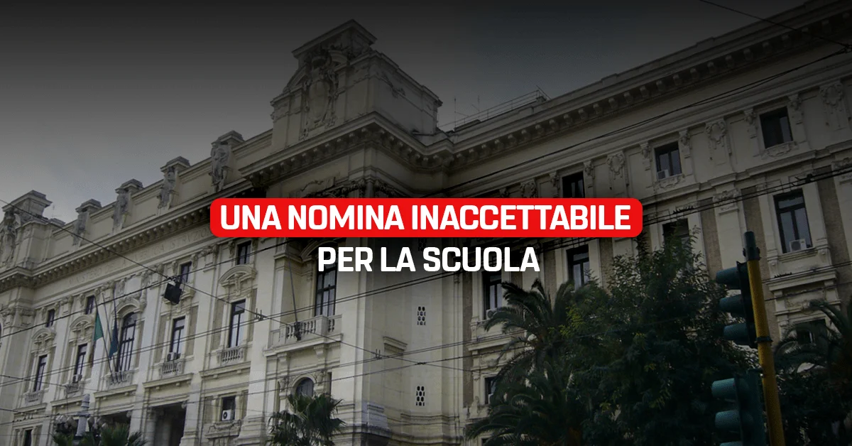 Una nomina inaccettabile per la scuola